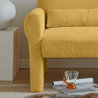 Maison Curve™ Bouclé Accent Chair with Lumbar Pillow
