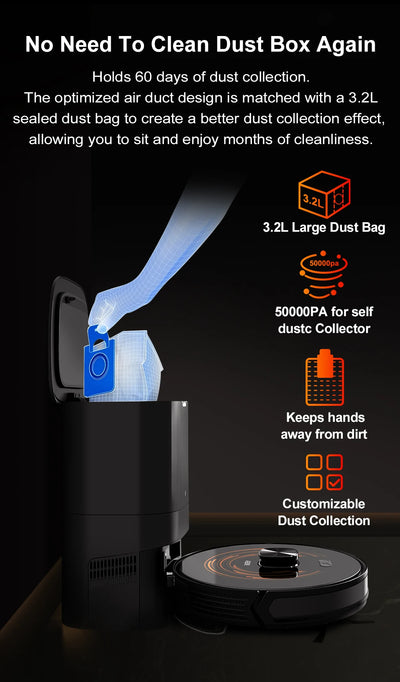 Cleanova™ Smart Self-Emptying Robot Vacuum & Mop